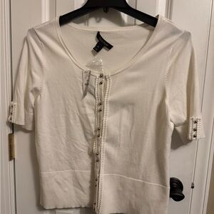 White Button-Down Women's Top